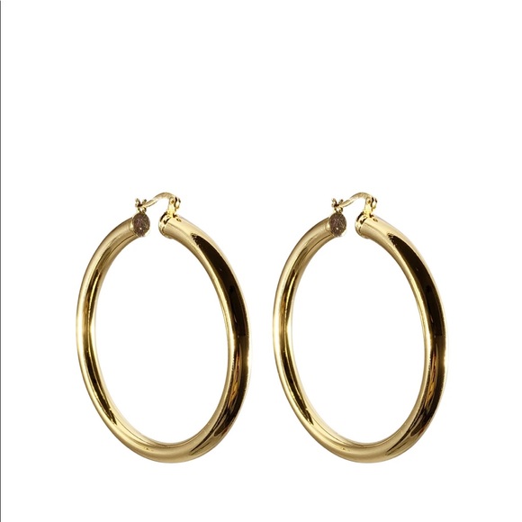 - 2 inch 18K gold filled hoops - Picture 2 of 4